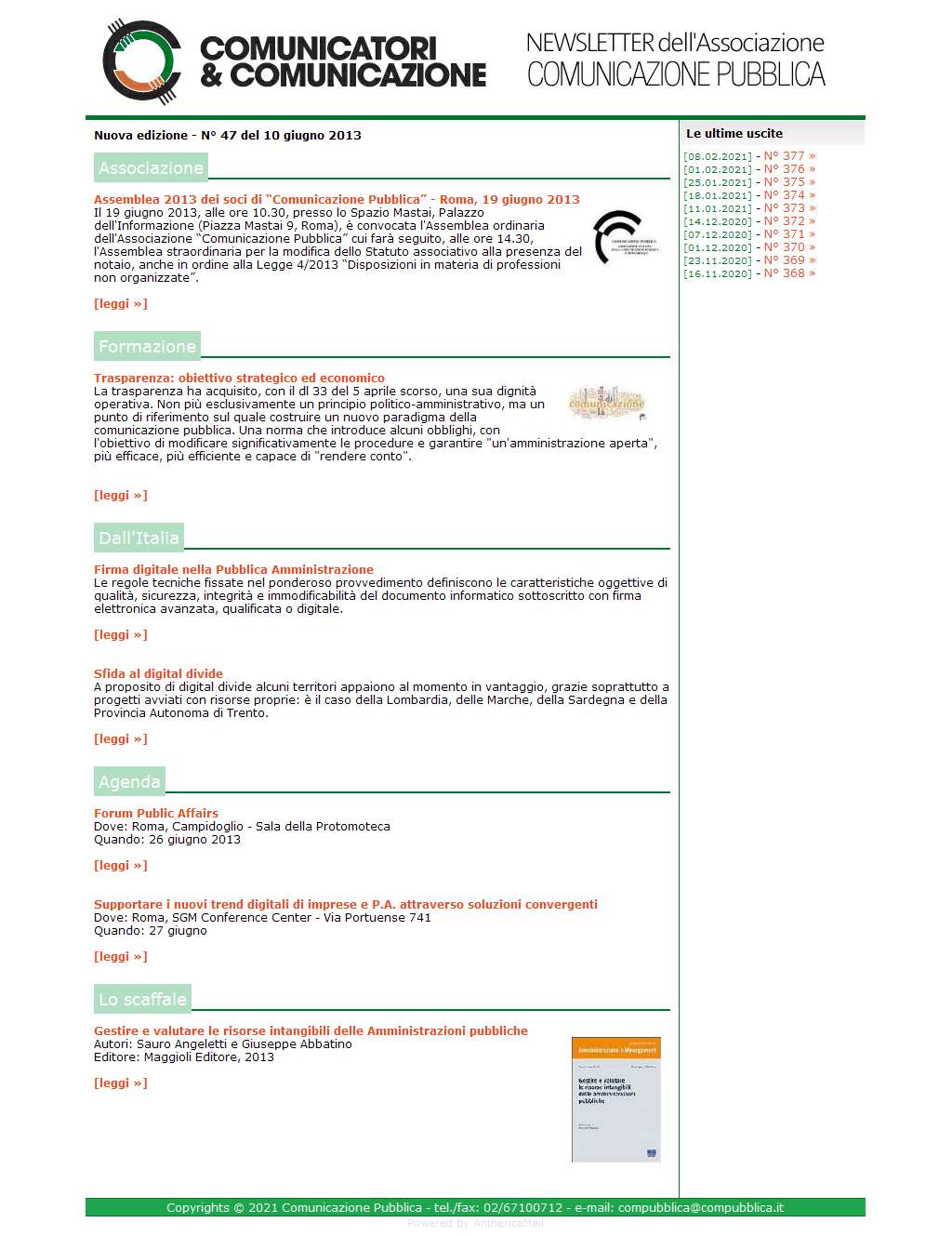 Comunicatori e Comunicazione n� 47 - 10 giugno 2013