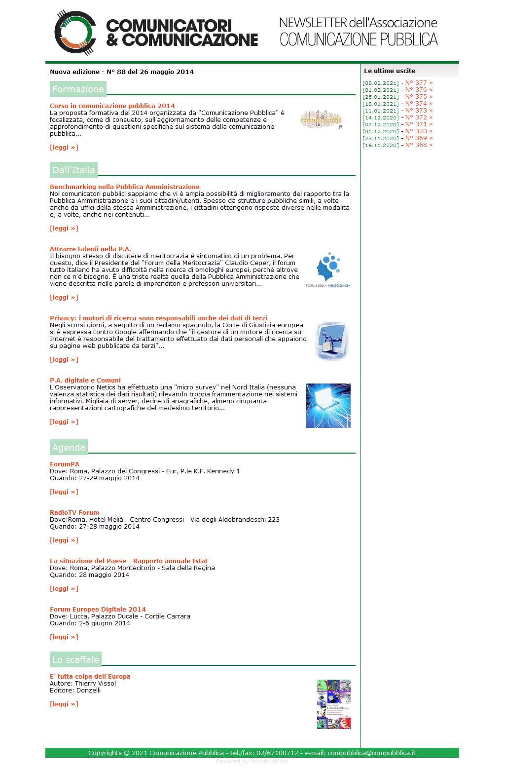 Comunicatori e Comunicazione n� 88 - 26 maggio 2014