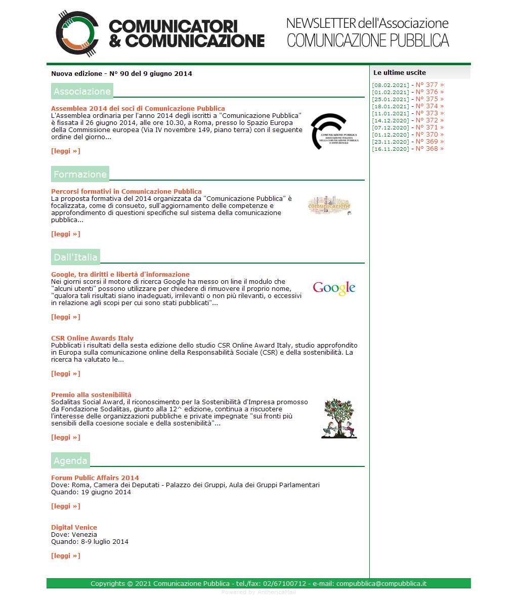 Comunicatori e Comunicazione n� 90 - 9 giugno 2014