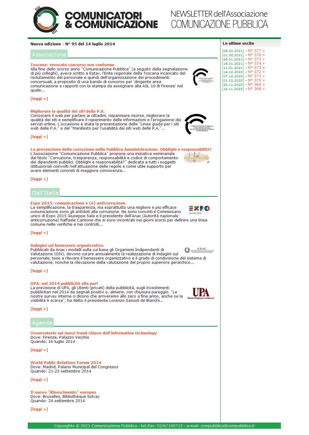 Comunicatori e Comunicazione n� 95 - 14 luglio 2014