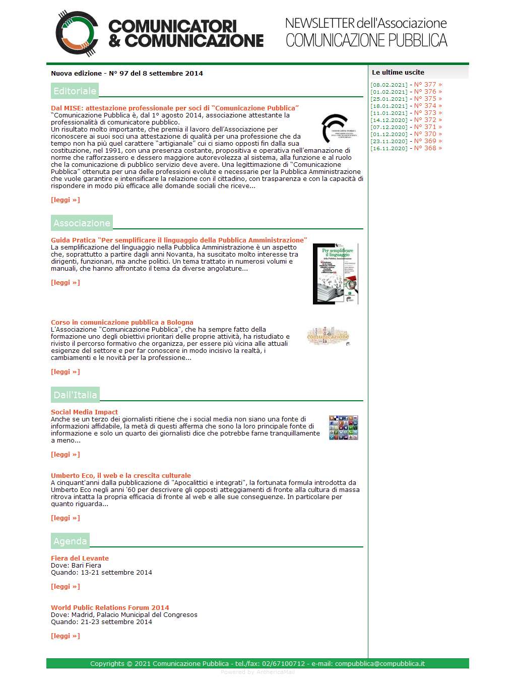 Comunicatori e Comunicazione n� 97 - 8 settembre 2014