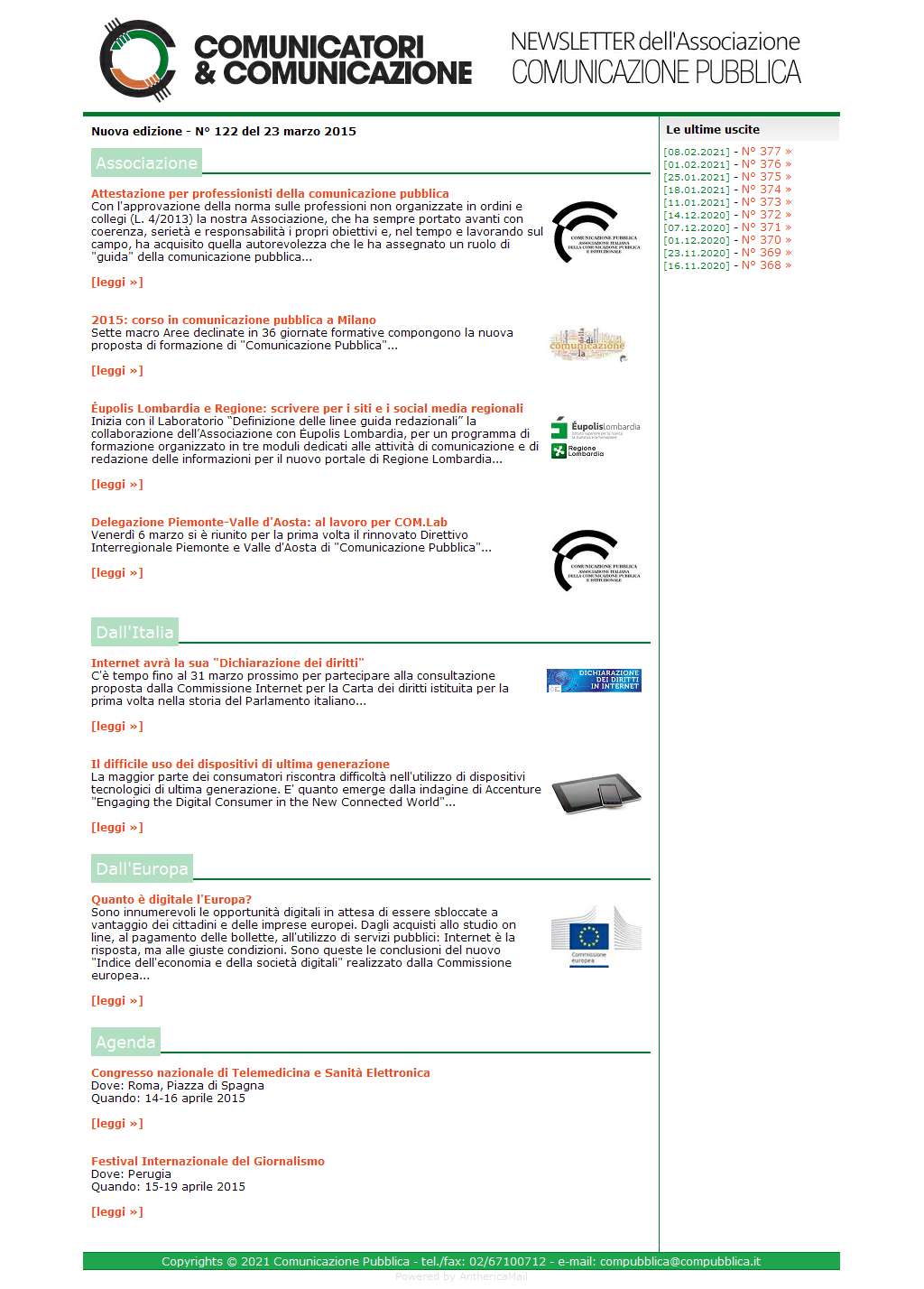 Comunicatori e Comunicazione n� 122 - 23 marzo 2015