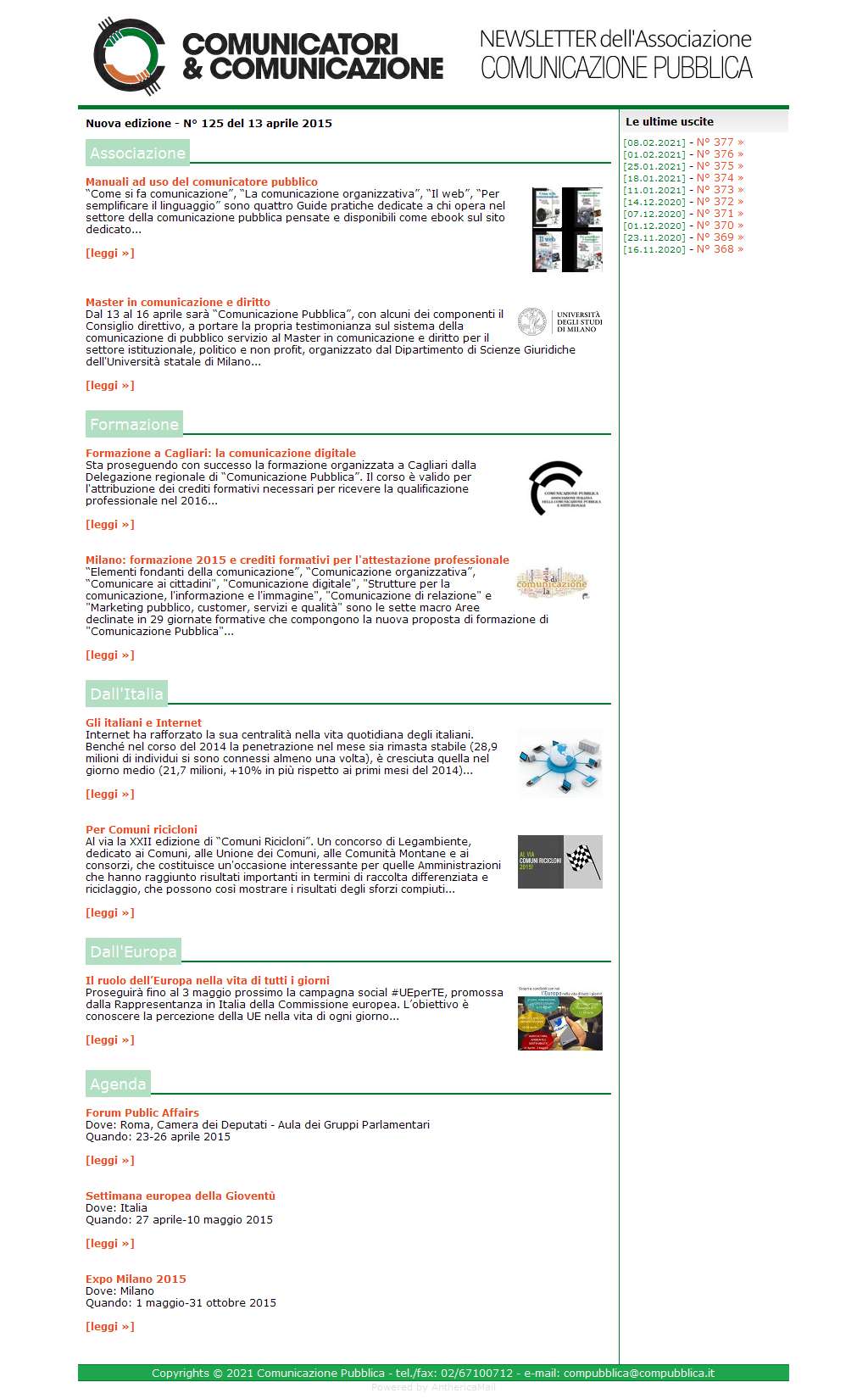 Comunicatori e Comunicazione n� 125 - 13 aprile 2015