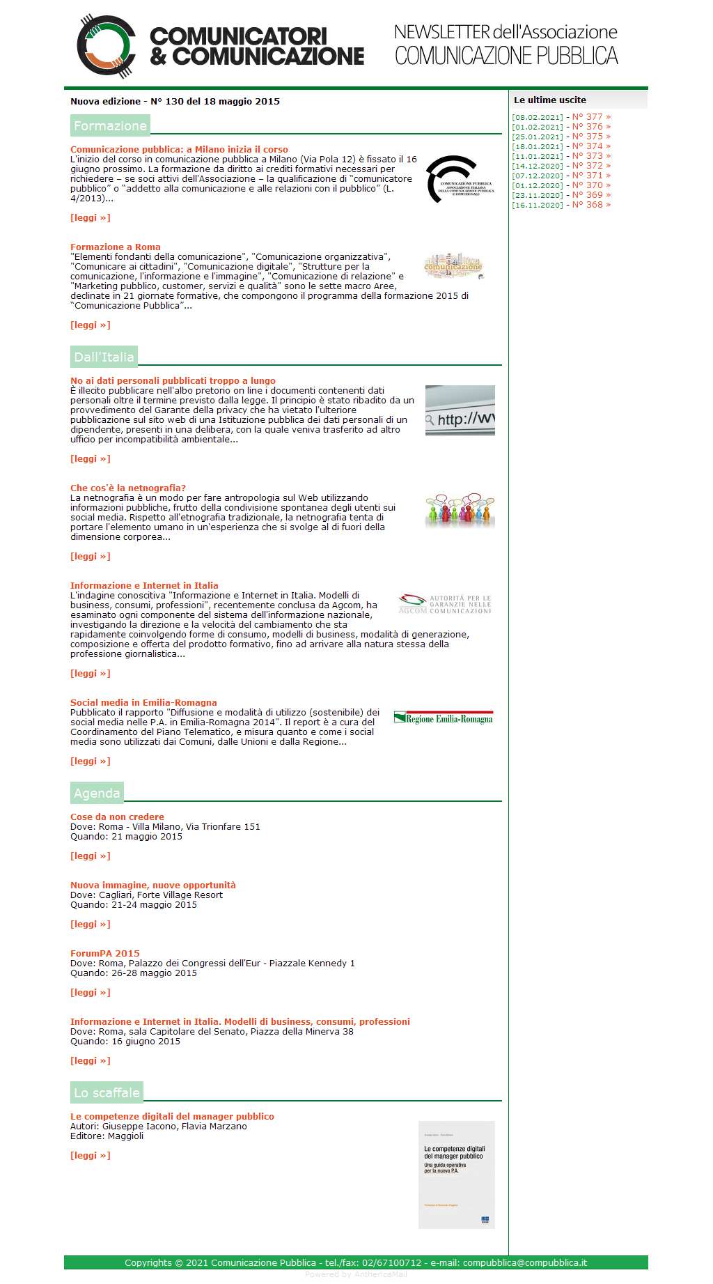 Comunicatori e Comunicazione n� 130 - 17 maggio 2015