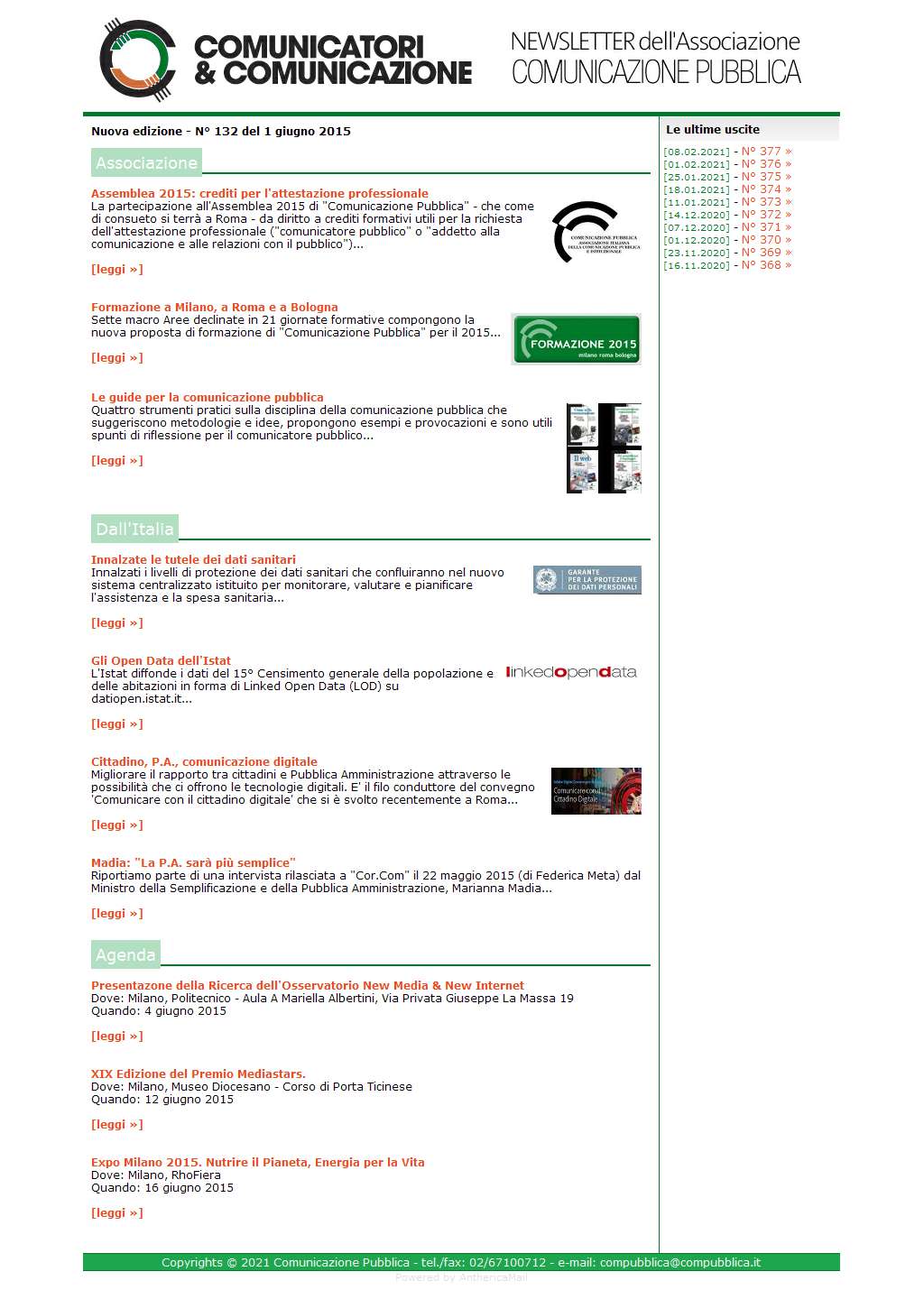 Comunicatori e Comunicazione n� 132 - 1 giugno 2015