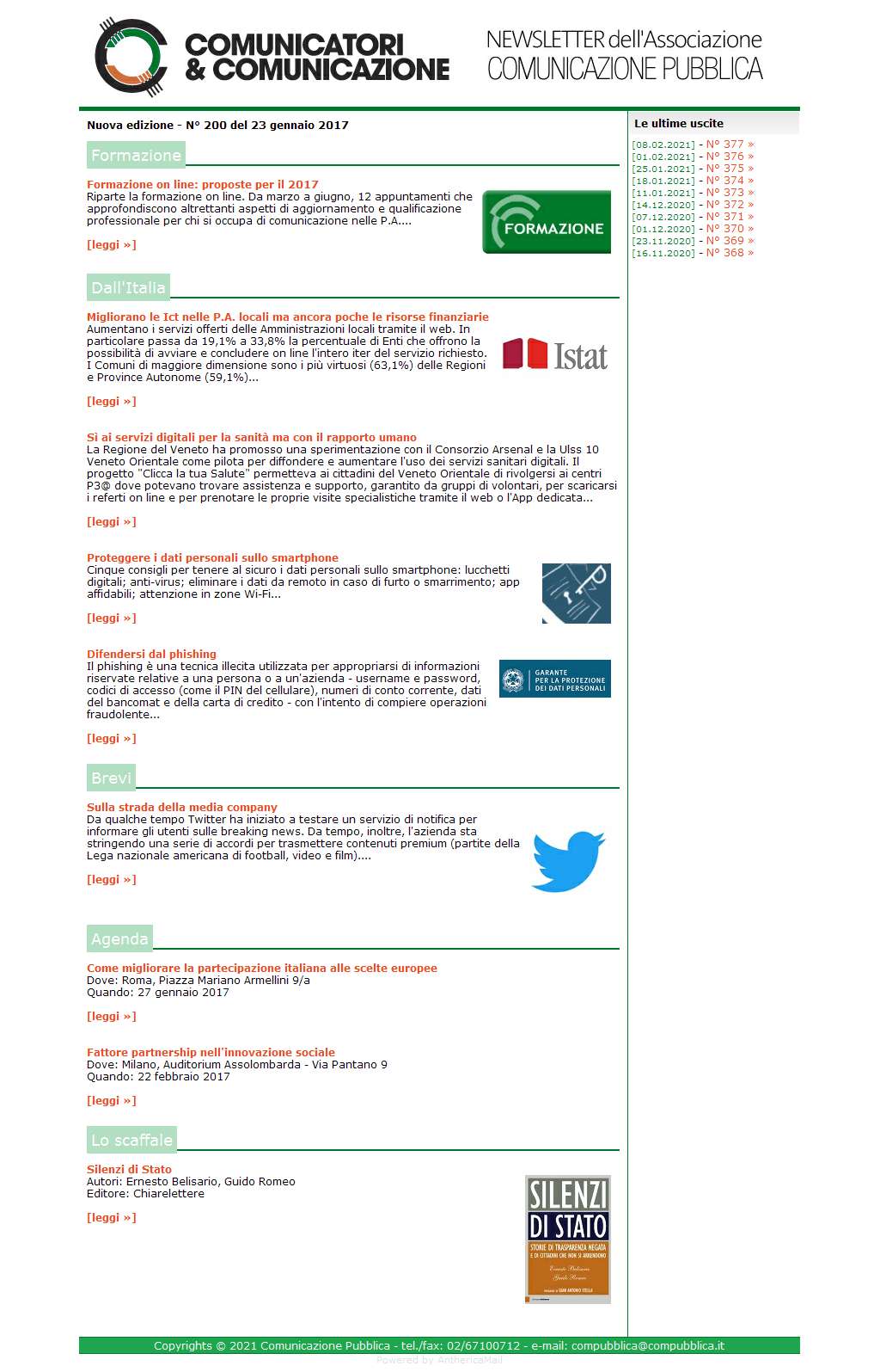 Comunicatori e Comunicazione n� 200 - 23 gennaio 2017