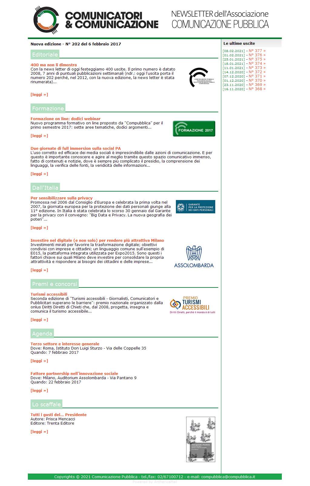 Comunicatori e Comunicazione n� 202 - 06 febbraio 2017