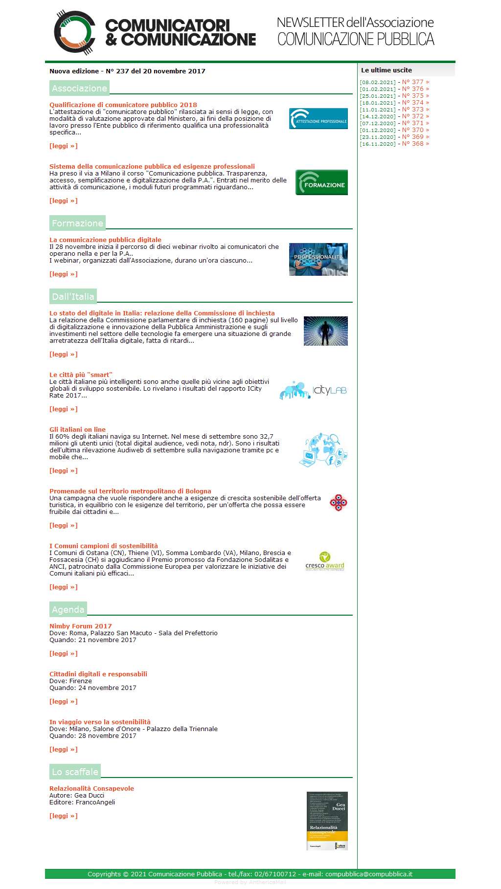 Comunicatori e Comunicazione n� 237 - 20 novembre 2017