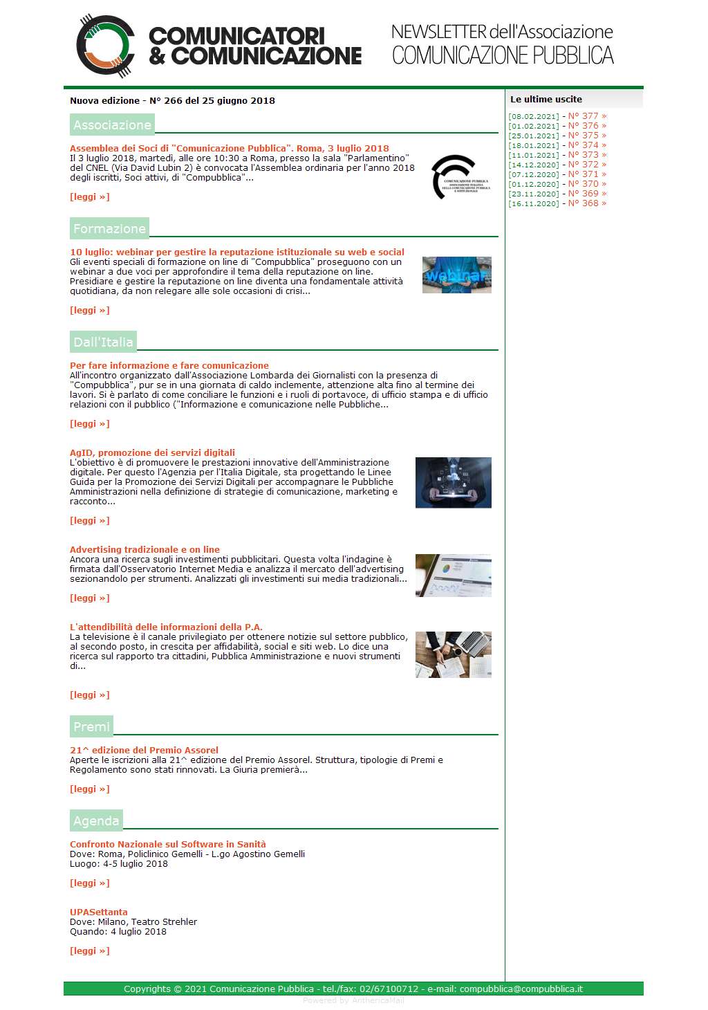 Comunicatori e Comunicazione n� 266 - 25 giugno 2018