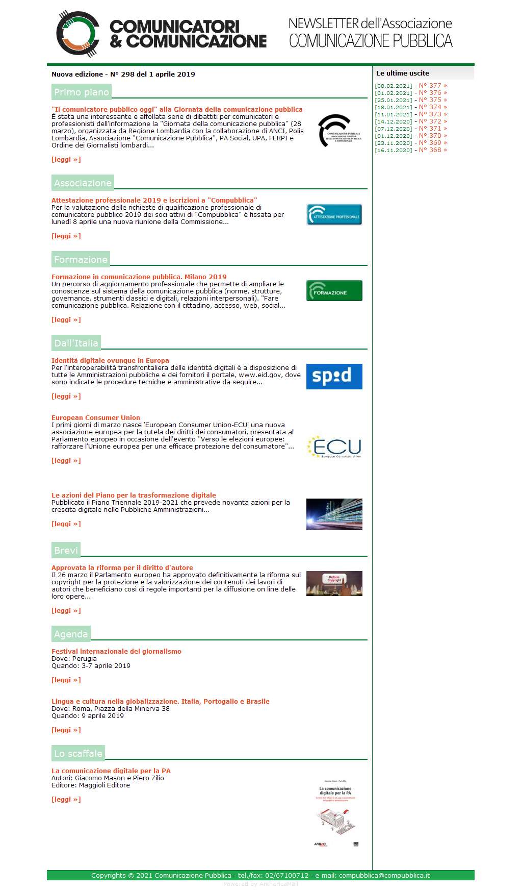 Comunicatori e Comunicazione n� 298 - 1 aprile 2019