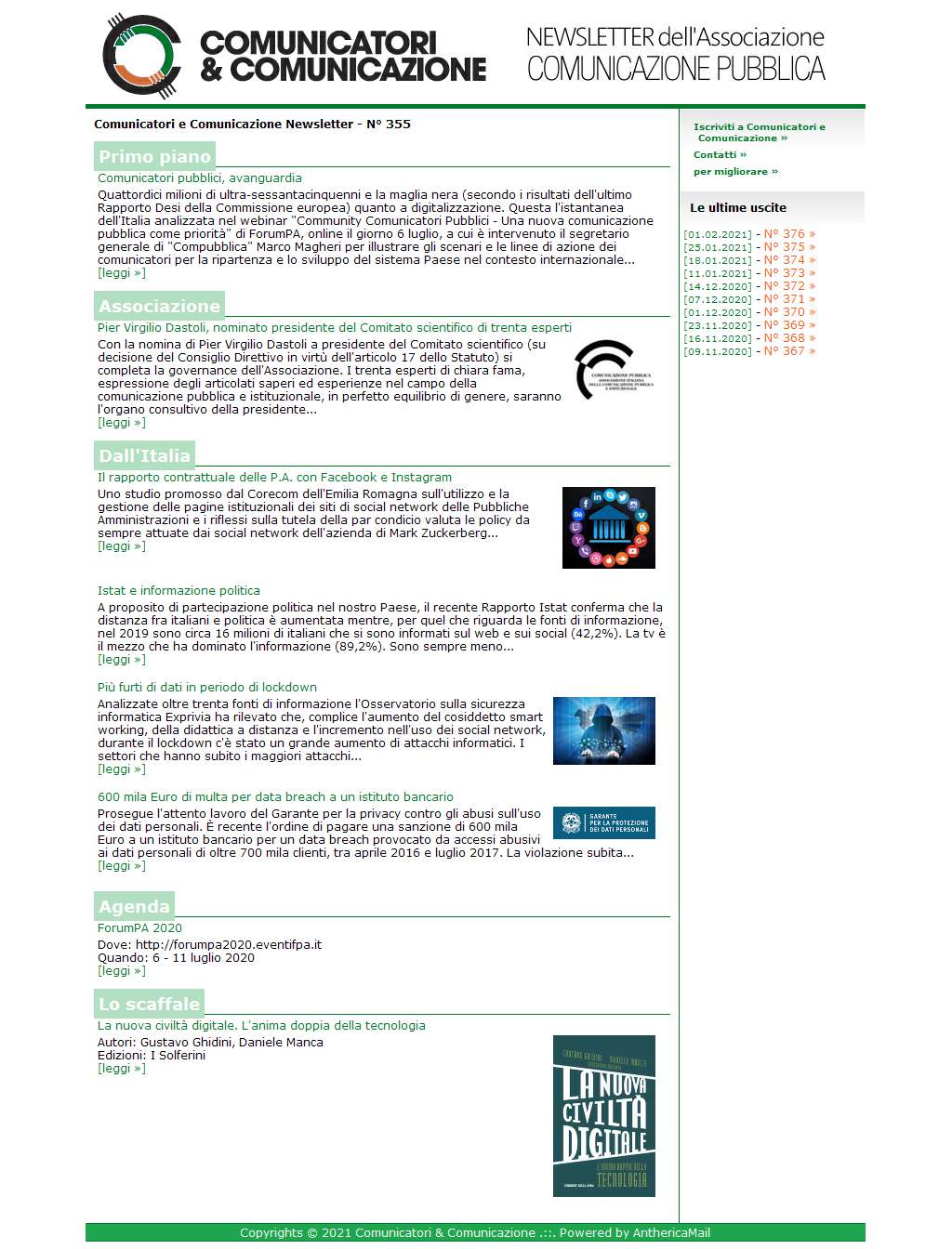Comunicatori e Comunicazione n° 355 - 6 luglio 2020