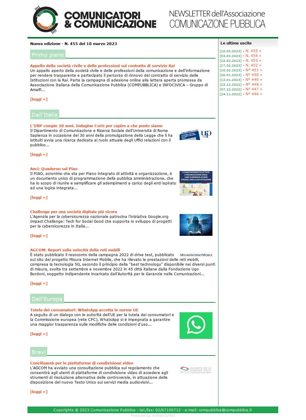 Comunicatori e Comunicazione n° 455 - 10 marzo 2023