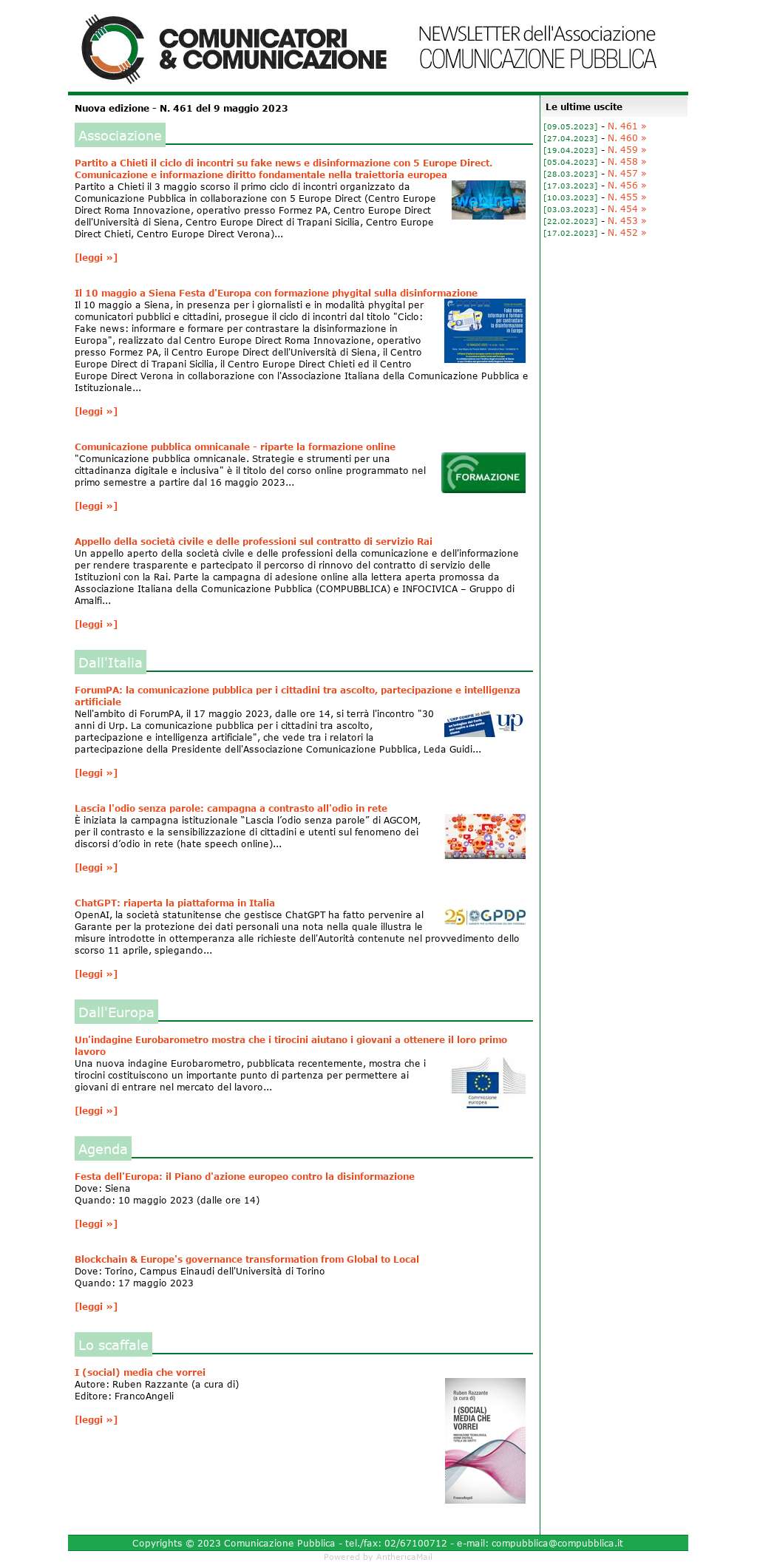 Comunicatori e Comunicazione n° 461 - 4 maggio 2023