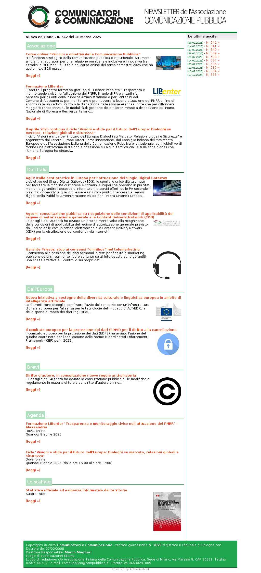 Comunicatori e Comunicazione n° 542 - 28 marzo 2025